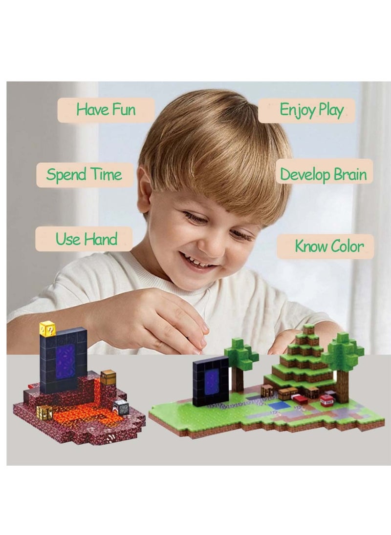 My World - Game Magnetic Building Blocks with Random Game Character Models,  Children's Educational Game Accessories,  Miniature World Building Toys Cube Construction,  Puzzle Building Block Family ParGame Magnetic Building Blocks with Random Game Character Models,  Children's Educational Game Accessories,  Miniature World Building Toys Cube Construction,  Puzzle Building Block Family Par - Image 1