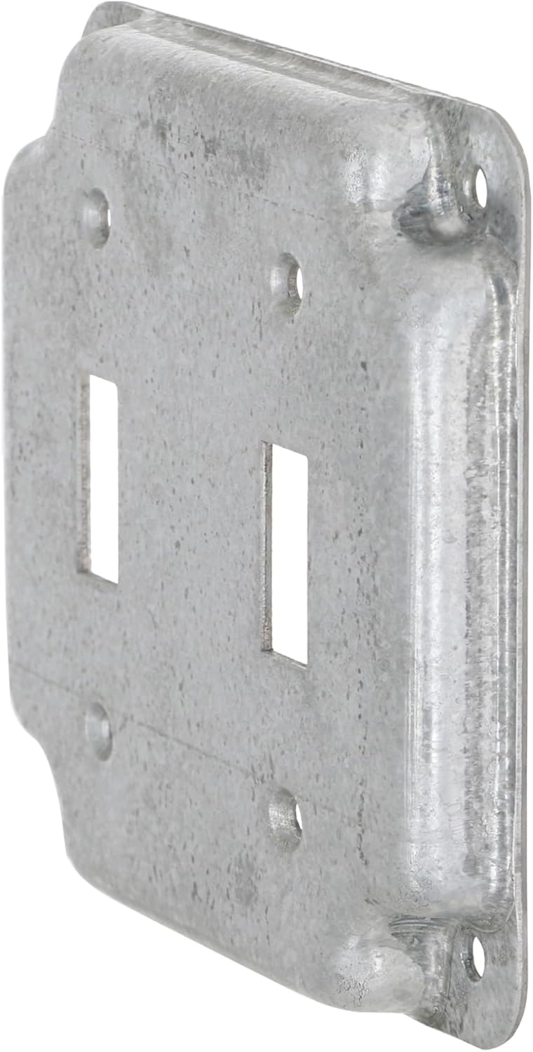 RACO Hubbell- 803C 2 Toggles 4-Inch Square Exposed Work Cover , Gray, 10 Count (Pack of 1) - Image 3