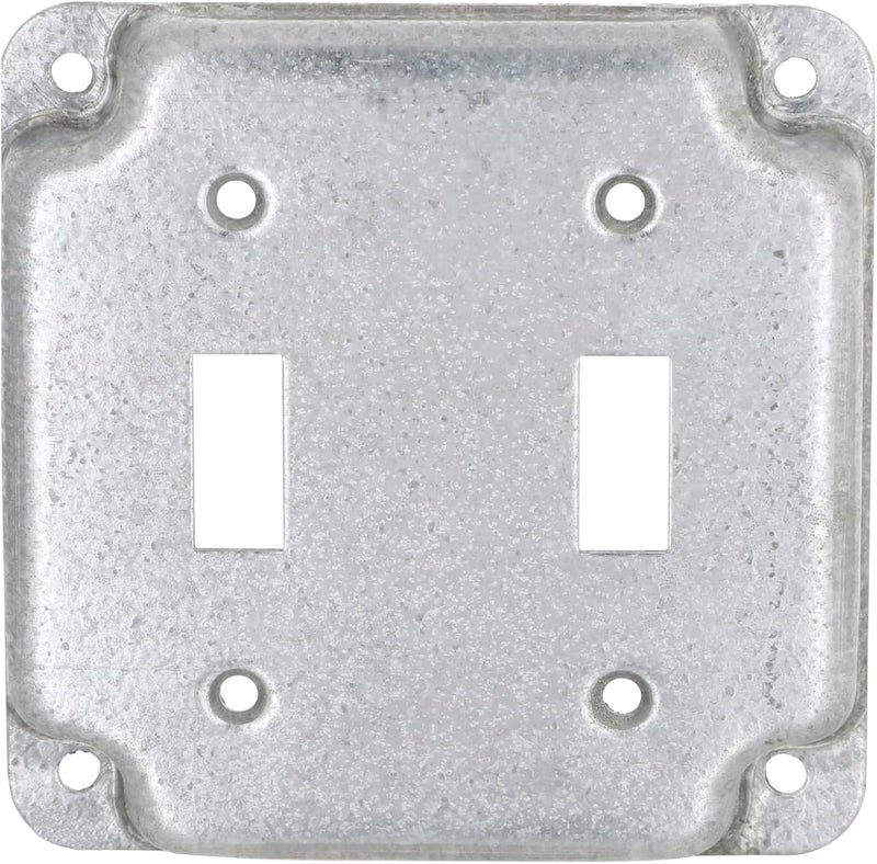 RACO Hubbell- 803C 2 Toggles 4-Inch Square Exposed Work Cover , Gray, 10 Count (Pack of 1) - Image 2