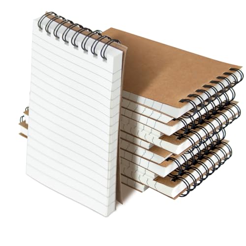 wavamawa Pocket Notebooks Set of 12, Small 3x5 Spiral Notepads, Office Style Mini Notebook, Small Notepad Pocket Size, Memo Pads for Home, College, Work or School - Lined College Ruled Paper - Image 1