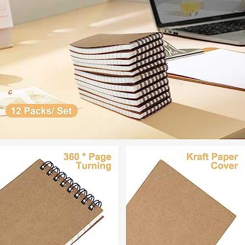 wavamawa Pocket Notebooks Set of 12, Small 3x5 Spiral Notepads, Office Style Mini Notebook, Small Notepad Pocket Size, Memo Pads for Home, College, Work or School - Lined College Ruled Paper - Image 5