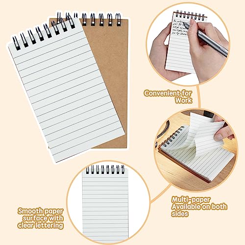wavamawa Pocket Notebooks Set of 12, Small 3x5 Spiral Notepads, Office Style Mini Notebook, Small Notepad Pocket Size, Memo Pads for Home, College, Work or School - Lined College Ruled Paper - Image 3