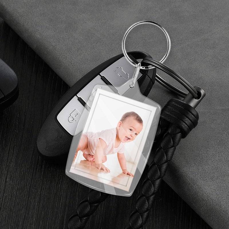 Acrylic Photo Keychain 50-Piece Transparent Shatter-Resistant Set - Dual-Size Rounded & Standard Frames Personalized Keychain for Graduation, Anniversary, Couple Gifting & Home DIYers - Image 4