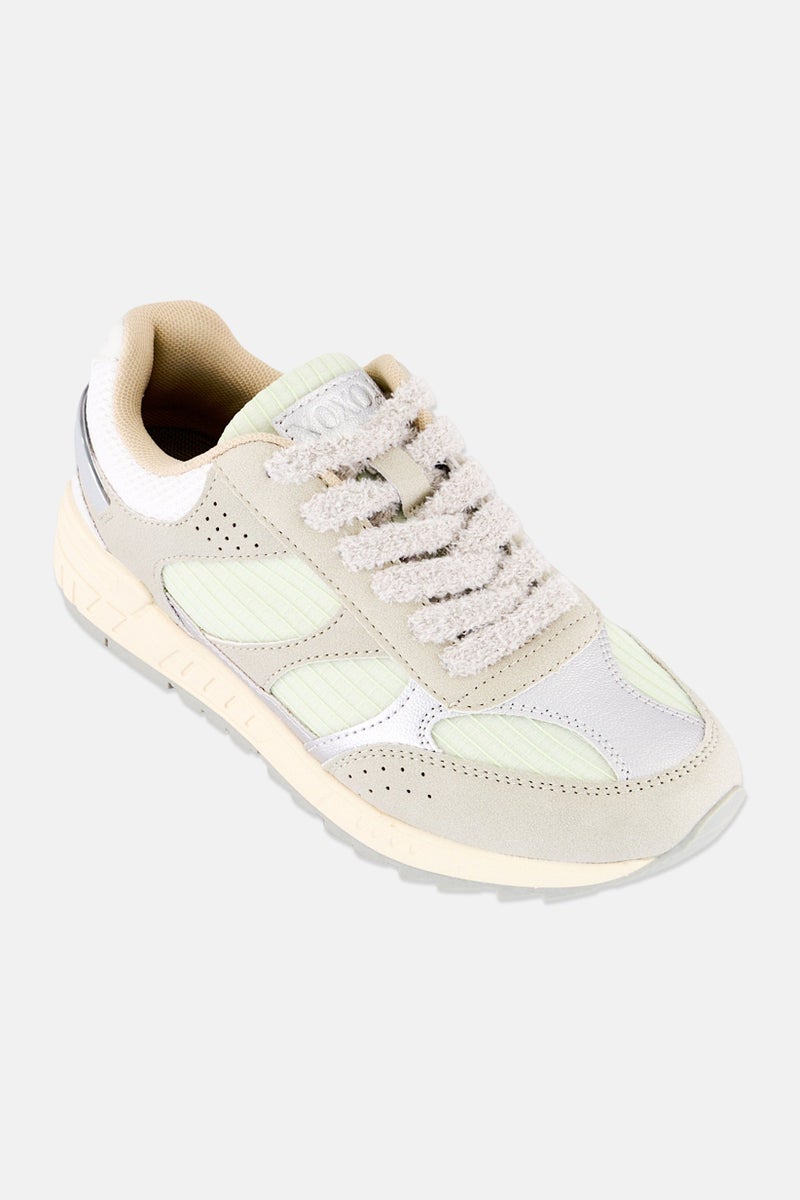 XOXO Women Brand Logo Lace Up Casual Sneakers, Multicolor - Image 1