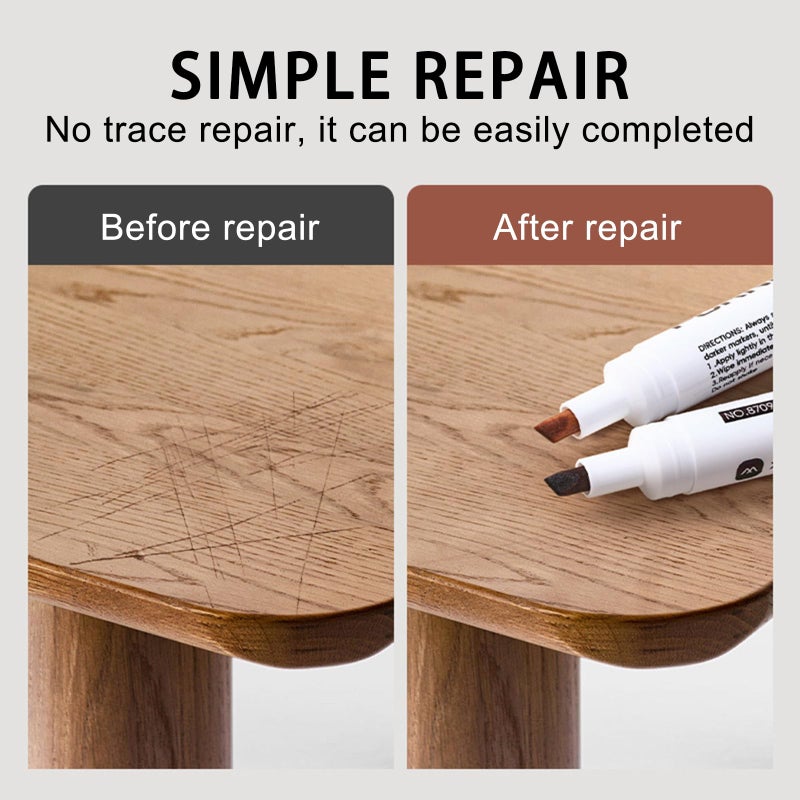 BOPOVA Furniture Markers Touch Up, Scratch Repair Kit, 3 Color Wood Markers for Scratches, Stains, Floors, Tables, Desks, Cabinets, Bedposts (Brown, Reddish Brown, Chestnut) - Image 4