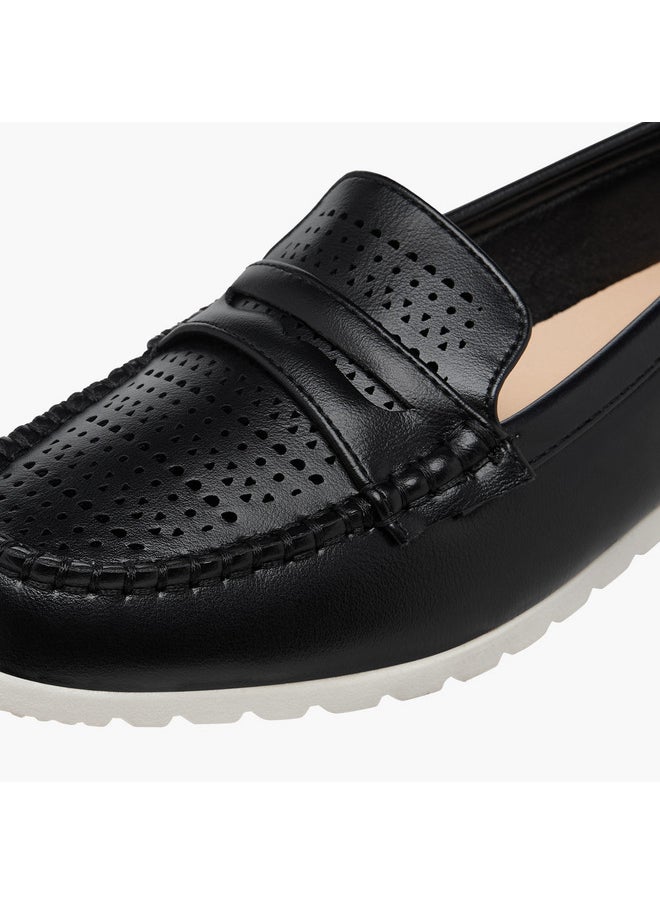 Le Confort Women's Perforation Detail Slip-On Loafers  - Image 4