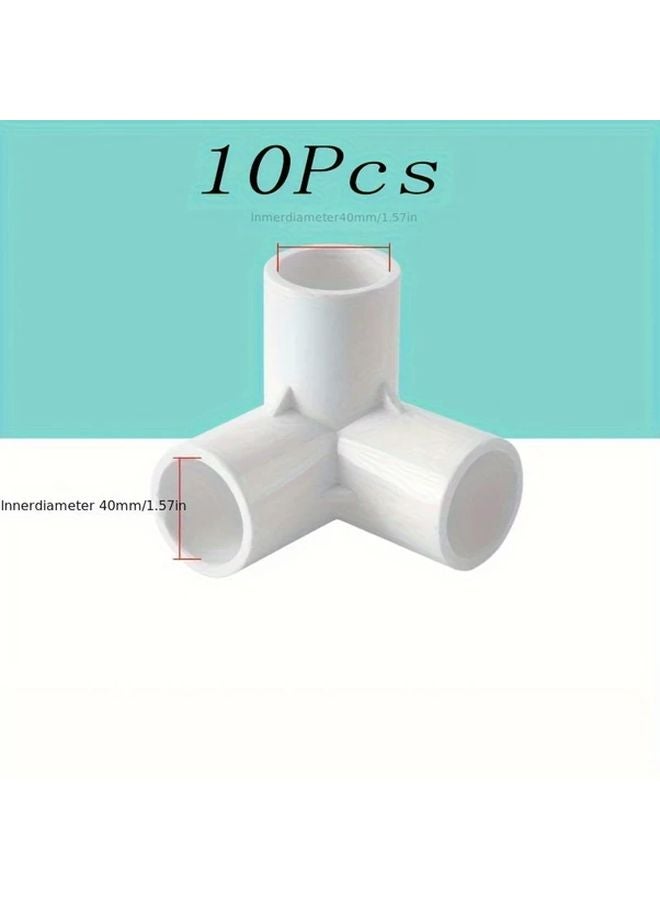 10pcs PVC Pipe Connectors 40mm Inner Diameter 3 Way Tees For Leak Proof Plumbing - Image 1