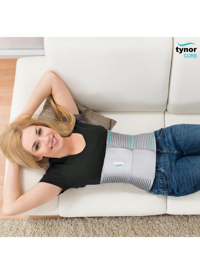 Tynor - Tynor Abdominal Belt - Lower Back Support Belt Brace for Men & Women | Breathable, Pain Relief & Recovery, Pack of 1 (Grey, Small) - Image 1