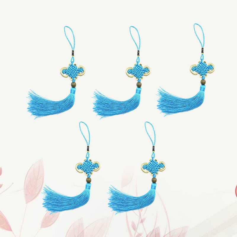 5Pcs Tassel Hanging Pendant Chinese Knot Car Pendant Traditional Home Decoration Spring Festival Ornament Sky- - Image 3