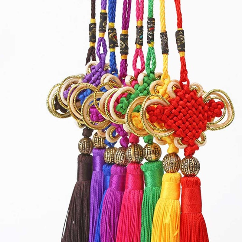 5Pcs Tassel Hanging Pendant Chinese Knot Car Pendant Traditional Home Decoration Spring Festival Ornament Sky- - Image 4