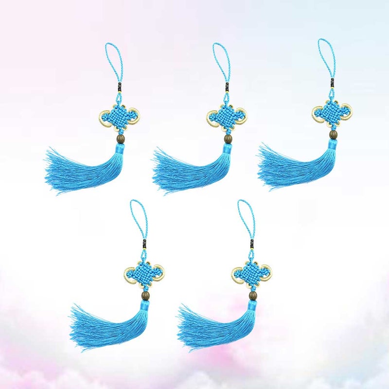 5Pcs Tassel Hanging Pendant Chinese Knot Car Pendant Traditional Home Decoration Spring Festival Ornament Sky- - Image 5