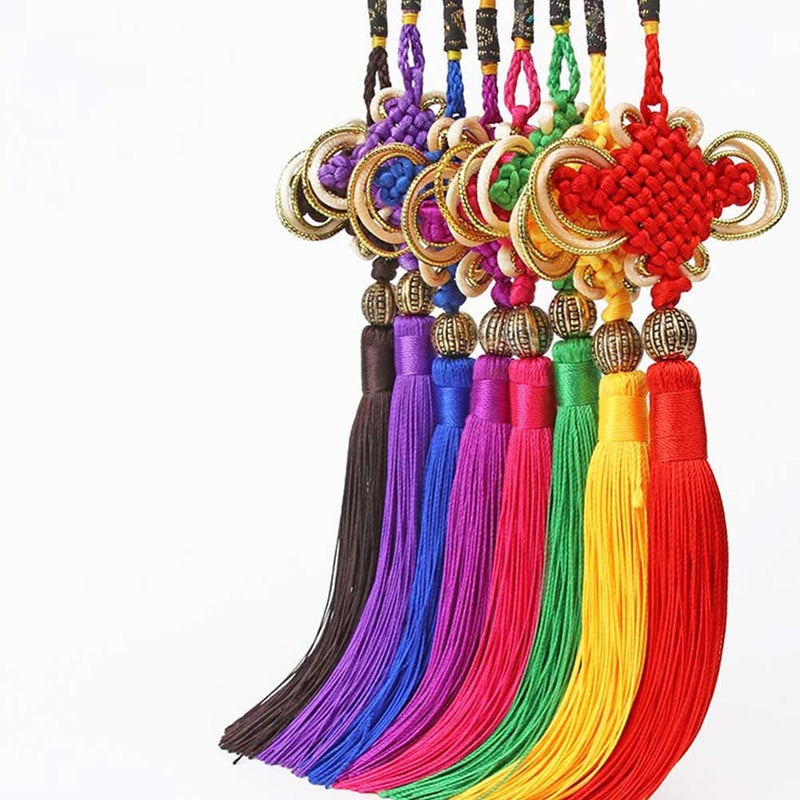 5Pcs Tassel Hanging Pendant Chinese Knot Car Pendant Traditional Home Decoration Spring Festival Ornament Sky- - Image 2