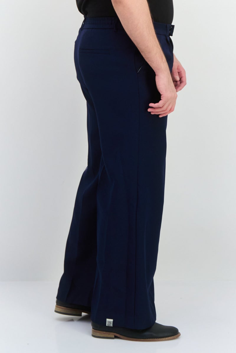 The Giving Movement Men Regular Fit Brand Logo Wide Leg Pants, Navy - Image 2