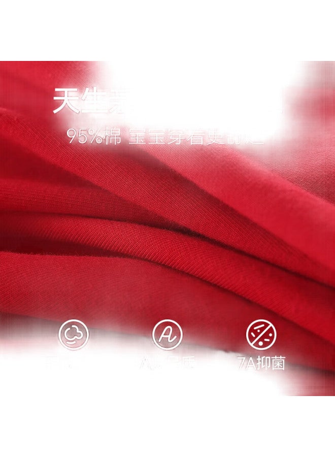 Red Bean Children'S Underwear Year Of The Ox Red Square Pants Boys Four-Corner Shorts Girls Triangle Pants 2-Pack K4058 170 - Image 2