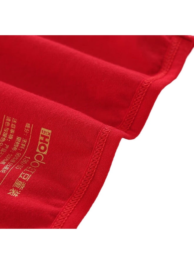 Red Bean Children'S Underwear Year Of The Ox Red Square Pants Boys Four-Corner Shorts Girls Triangle Pants 2-Pack K4058 170 - Image 3