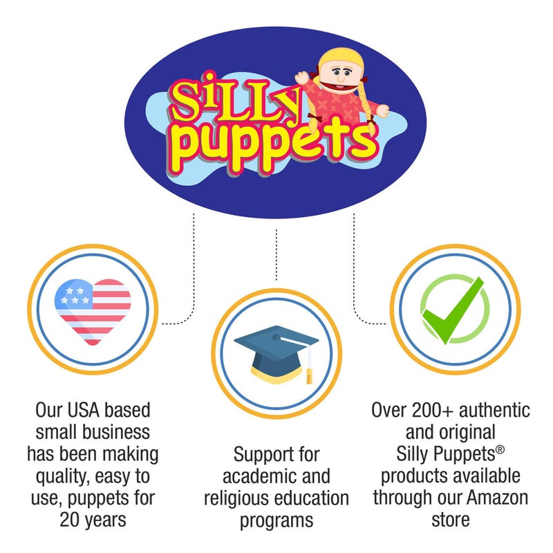 Silly Puppets دمية متكلم كاملة الجسم بطول 25 إنش، آمي، فتاة الخوخ - Image 5