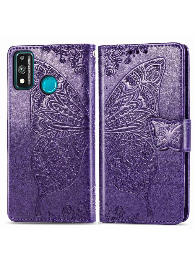 S-TOP Case For Huawei Honor 9X Lite Butterfly Love Flower Embossed Horizontal Flip Leather Case with Bracket / Card Slot / Wallet / Lanyard - Image 2
