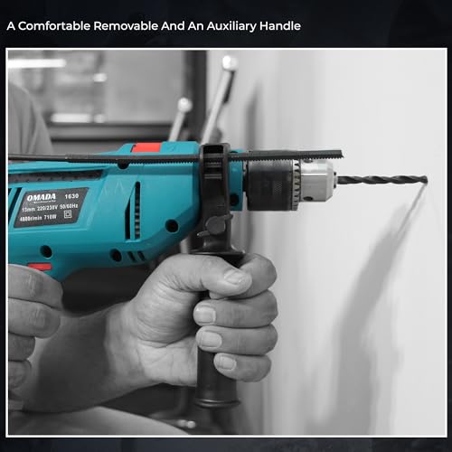 Omada Electric Drill, 710W, 4800 RPM, Chuck 13 mm Forward/Reverse For Home & DIY Use for drilling into masonry, steel and wood with Variable Speed Control - Image 5