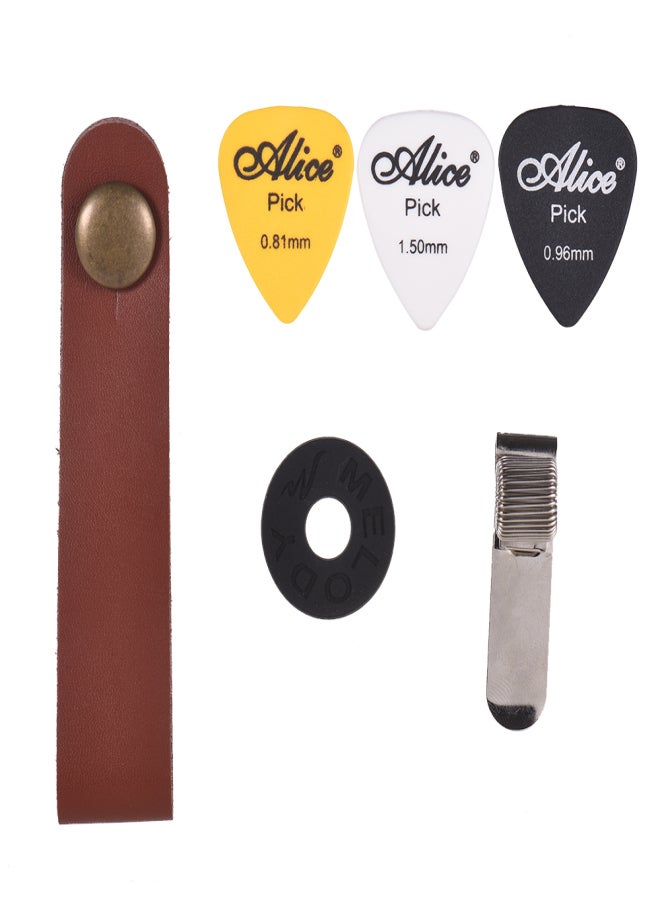 Alice Guitar Accessory Kit Acoustic Guitar Neck Strap + Guitar Strap Rubber Lock + Guitar Picks Holder Clip + 3pcs Guitar Picks(Random Color Delivery) - Image 5