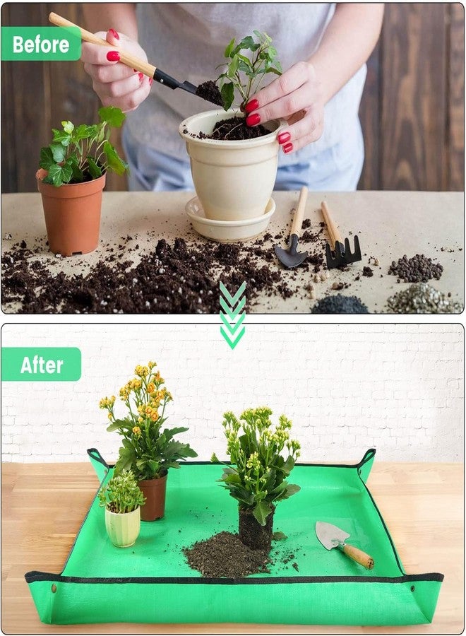 DHARVIM® Gardening Mat 75x100 cm | Waterproof & Foldable for Soil Mixing DIY Indoor Succulent Plant Care for Watering Grassland Balcony Nursery Potting & Transplanting Mat Plant Seedling - Image 2
