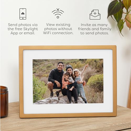 Skylight Digital Picture Frame - WiFi Enabled with Load from Phone Capability, Touch Screen Digital Photo Frame Display - Customizable Gift for Friends and Family - 10 Inch Gold - Image 4