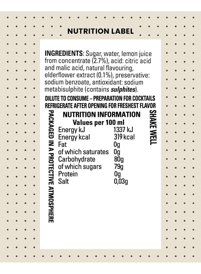 Finest Call Premium Elderflower Syrup Drink Mix 1 Liter Bottle 338 Fl Oz Individually Boxed - Image 2