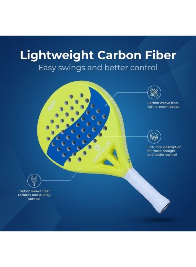 Adventure Lab Kids Paddle Tennis Racket with Carry Bag | High-Performance Lightweight Carbon Fiber Racquet with EVA Foam Core & Grit Face | Paddle Racket for Boys & Girls Training & Practice Matches - Image 3