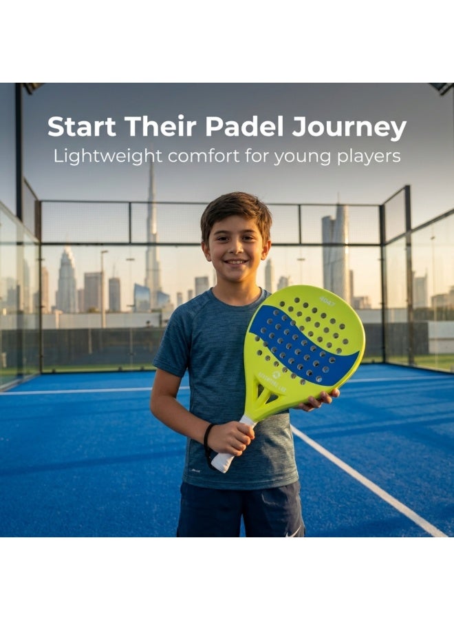 Adventure Lab Kids Paddle Tennis Racket with Carry Bag | High-Performance Lightweight Carbon Fiber Racquet with EVA Foam Core & Grit Face | Paddle Racket for Boys & Girls Training & Practice Matches - Image 2