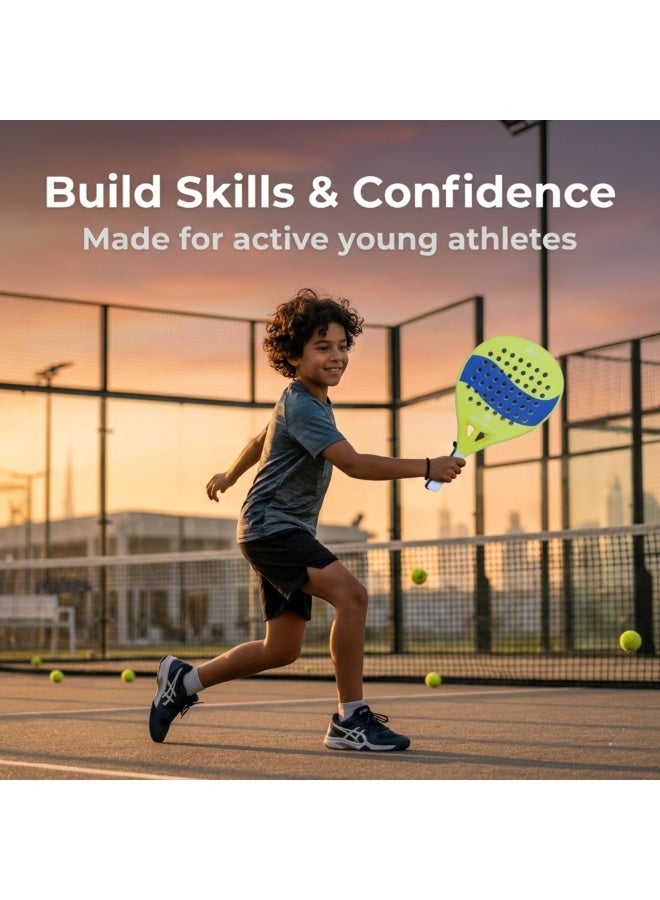 Adventure Lab Kids Paddle Tennis Racket with Carry Bag | High-Performance Lightweight Carbon Fiber Racquet with EVA Foam Core & Grit Face | Paddle Racket for Boys & Girls Training & Practice Matches - Image 5