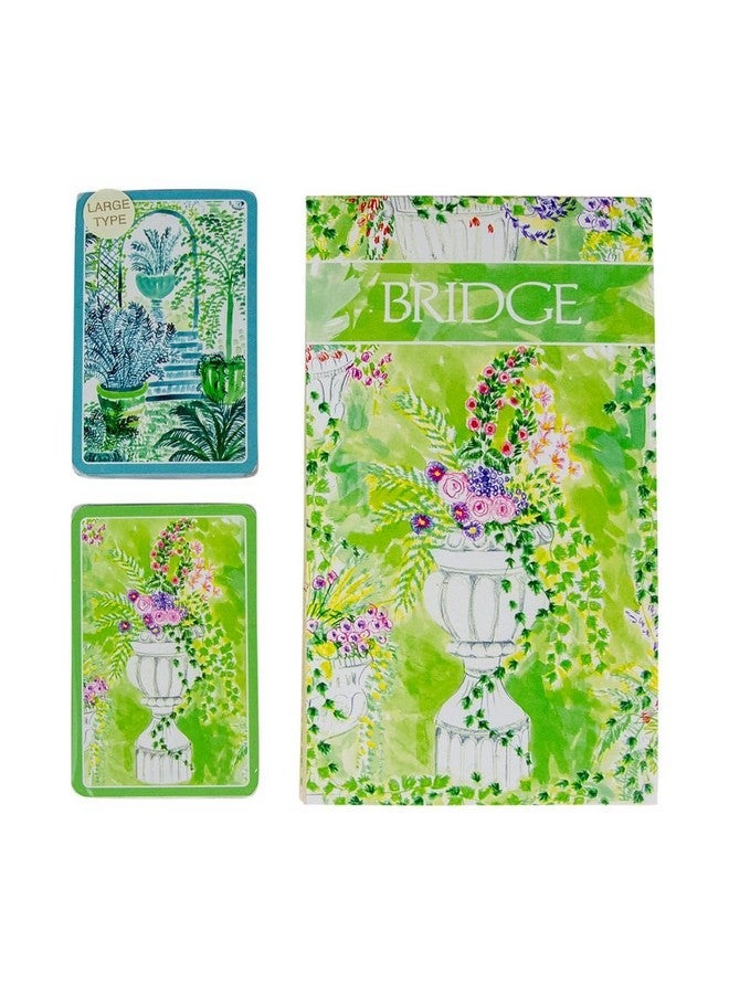 كاسباري مجموعات هدايا Caspari Jardin De Luxembourg Bridge - 2 طوابق ورق لعب و 2 وسادات تسجيل - Image 3