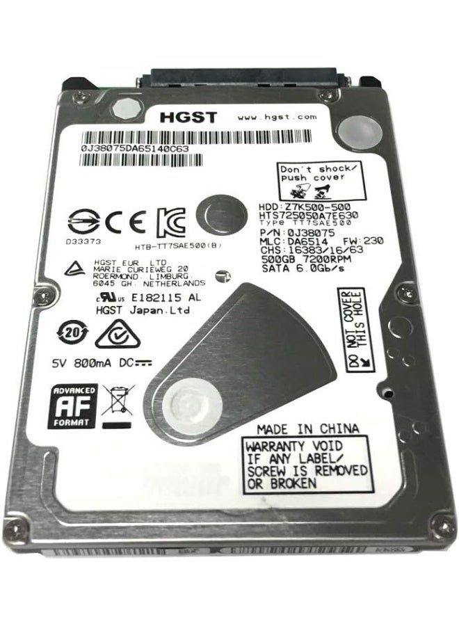قرص صلب داخلي 500 جيجا 2.5 بوصة HDD سرعة 7200 لفة – تخزين عالي الأداء للابتوب - Image 1