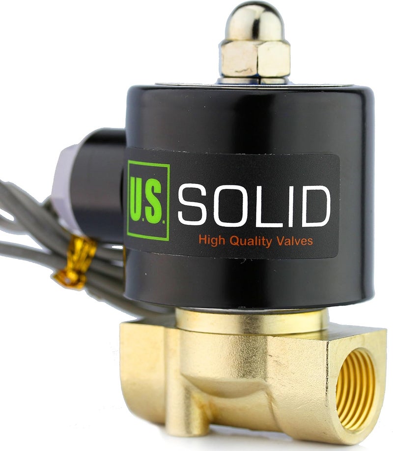 U.S. Solid 3/8" Brass Electric Solenoid Valve - 12V DC, VITON Gasket, Direct Acting, Normally Closed for Air, Gas, Fuel Applications - Image 3