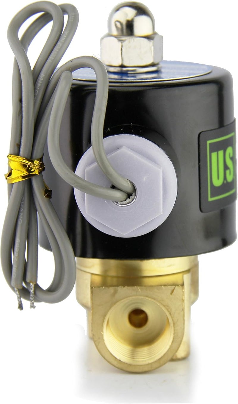U.S. Solid 3/8" Brass Electric Solenoid Valve - 12V DC, VITON Gasket, Direct Acting, Normally Closed for Air, Gas, Fuel Applications - Image 5
