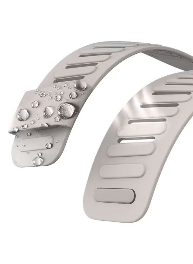 سوار سيليكون قابل للتنفس متوافق مع Whoop 5.0 - سوار استبدال مغناطيسي ناعم للرجال والنساء في الإمارات - مثالي للجيم والرياضة والاستخدام اليومي - أبيض ستارلايت - Image 2