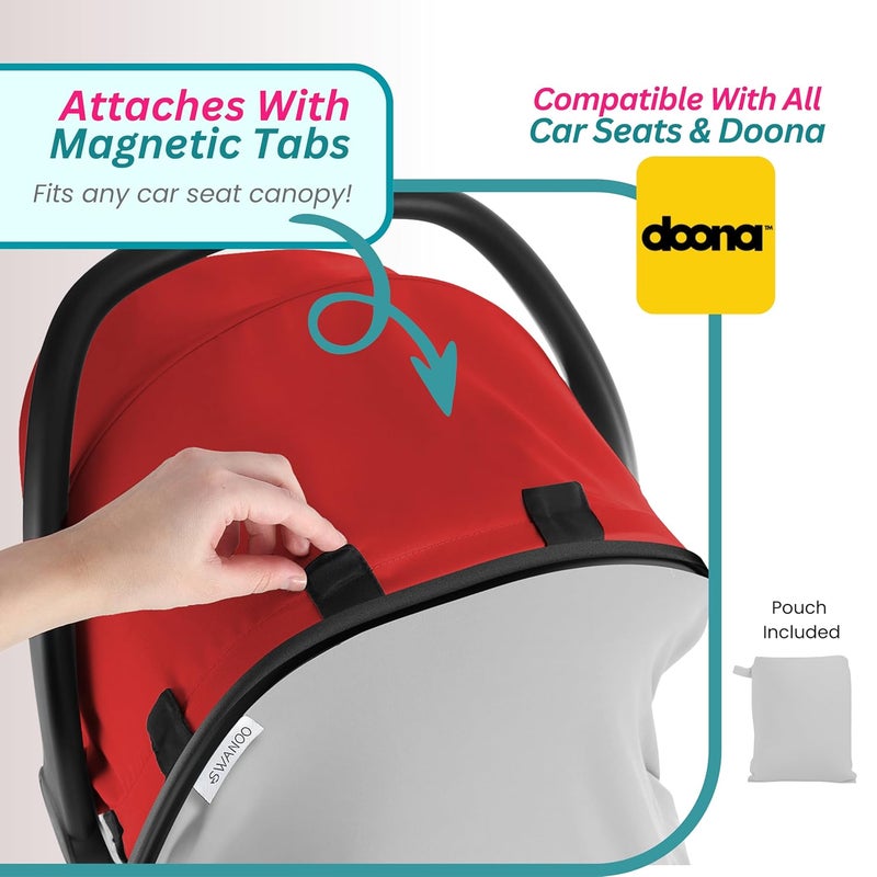 Swanoo Car Seat Cover Baby  Infant Newborn Carseat Cover for Summer  Doona Car Seat Cover  Mosquito Net for Car Seat  Breathable Sunshade Extension Canopy Bug Protector - Image 4