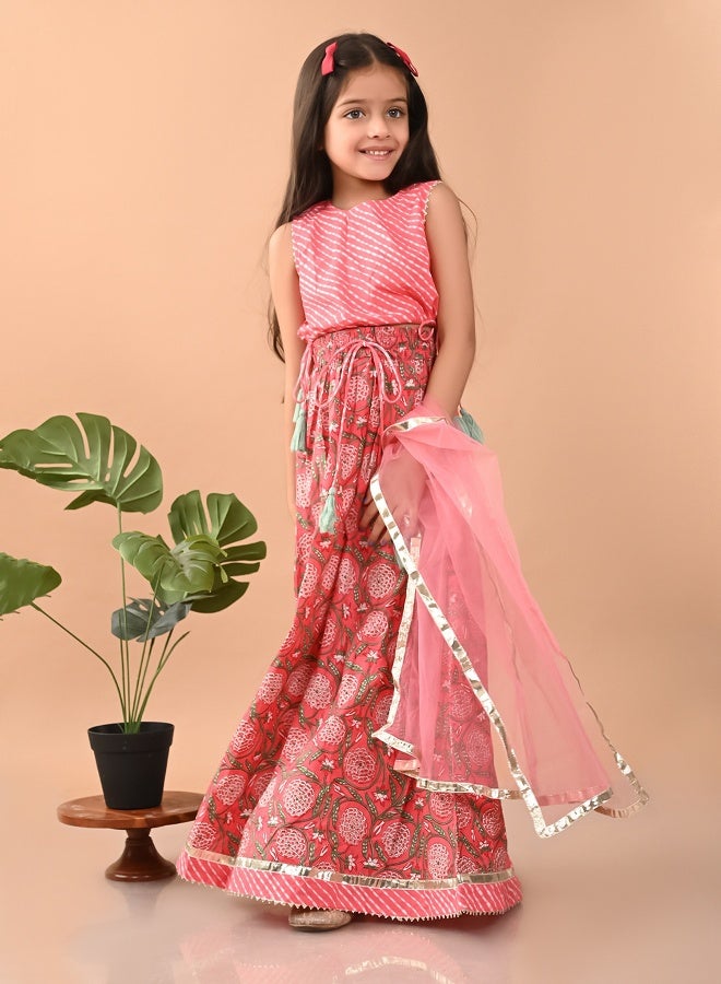 LILPICKS Printed Kurta Sharara Set 