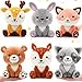 RoundFunny 6 Pcs Woodland Animals Toys 7 Inch Bear Rabbit Squirrel Deer Raccoon Fox Large Stuffed Animals Bulk for Woodland Baby Showers Party Decor Birthday Gifts Classroom Teacher Student Awards - Image 2