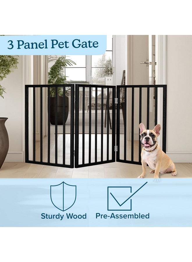 PETMAKER Indoor Pet Gate - 3-Panel Folding Dog Gate for Stairs or Doorways - 54x24-Inch Freestanding Pet Fence for Cats and Dogs by PETMAKER (Black) - Image 3