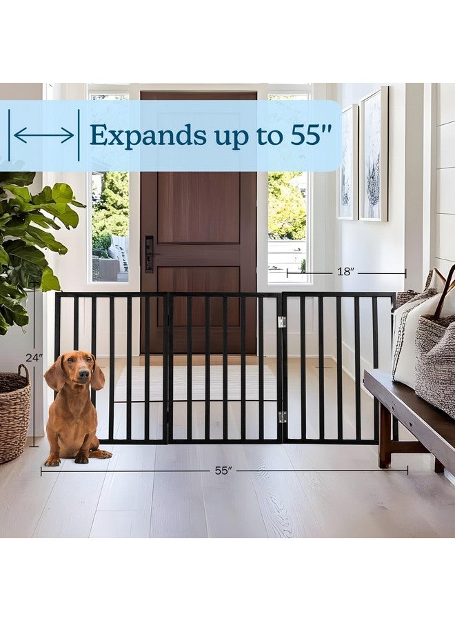 PETMAKER Indoor Pet Gate - 3-Panel Folding Dog Gate for Stairs or Doorways - 54x24-Inch Freestanding Pet Fence for Cats and Dogs by PETMAKER (Black) - Image 5