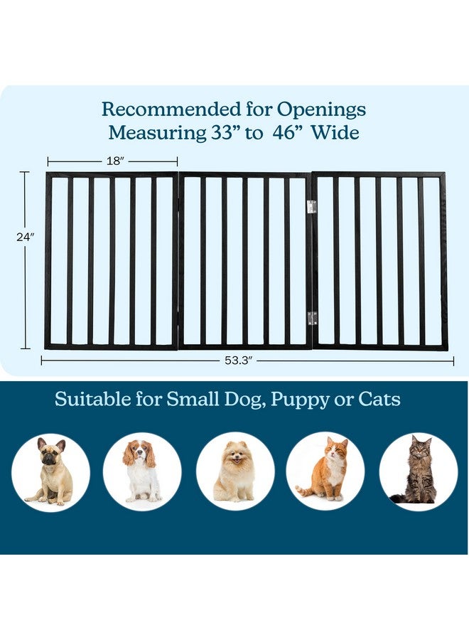 PETMAKER Indoor Pet Gate - 3-Panel Folding Dog Gate for Stairs or Doorways - 54x24-Inch Freestanding Pet Fence for Cats and Dogs by PETMAKER (Black) - Image 2