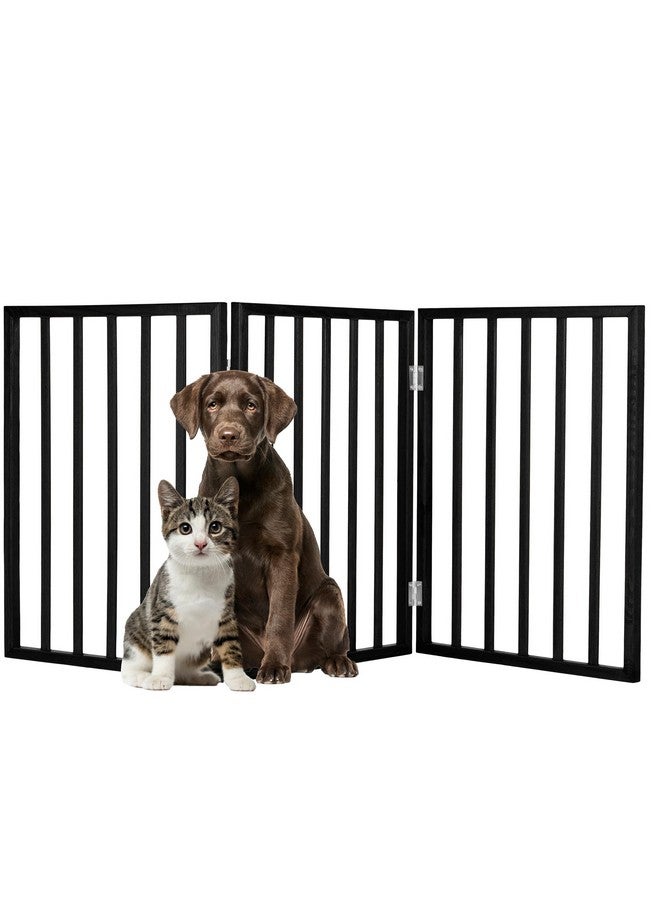 PETMAKER Indoor Pet Gate - 3-Panel Folding Dog Gate for Stairs or Doorways - 54x24-Inch Freestanding Pet Fence for Cats and Dogs by PETMAKER (Black) - Image 1
