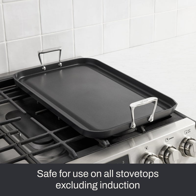 All-Clad HA1 Hard Anodized Nonstick Griddle Pan For Stovetop 13 x 20 Inch, Double Burner, Professional Cookware, Dishwasher-Friendly, Oven-Safe Up to 500Â°F, Black - Image 2