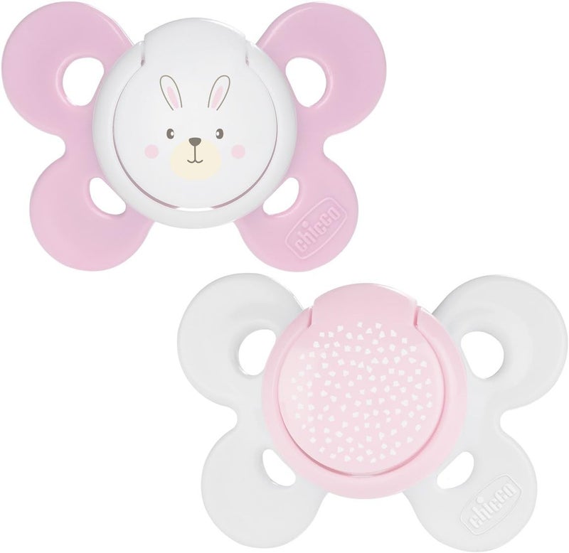 Chicco PhysioForma Comfort Dummy 0-6 Months, Pack of 2, Dummy with Silicone Teat, Supports Physiological Breathing and Promotes Correct Development of the Mouth - Image 1