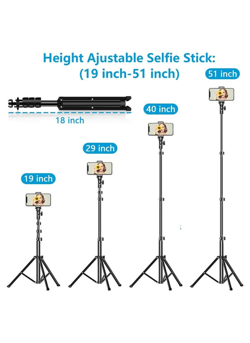 Tripod Selfie stick for iphone and android devices with adjustable angles black