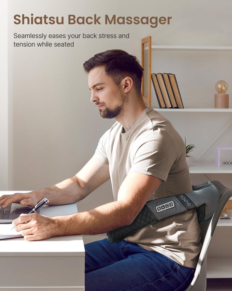 Neck Massager with Heat - Shiatsu Shoulder Massager for Deep Tissue Kneading - Image 4