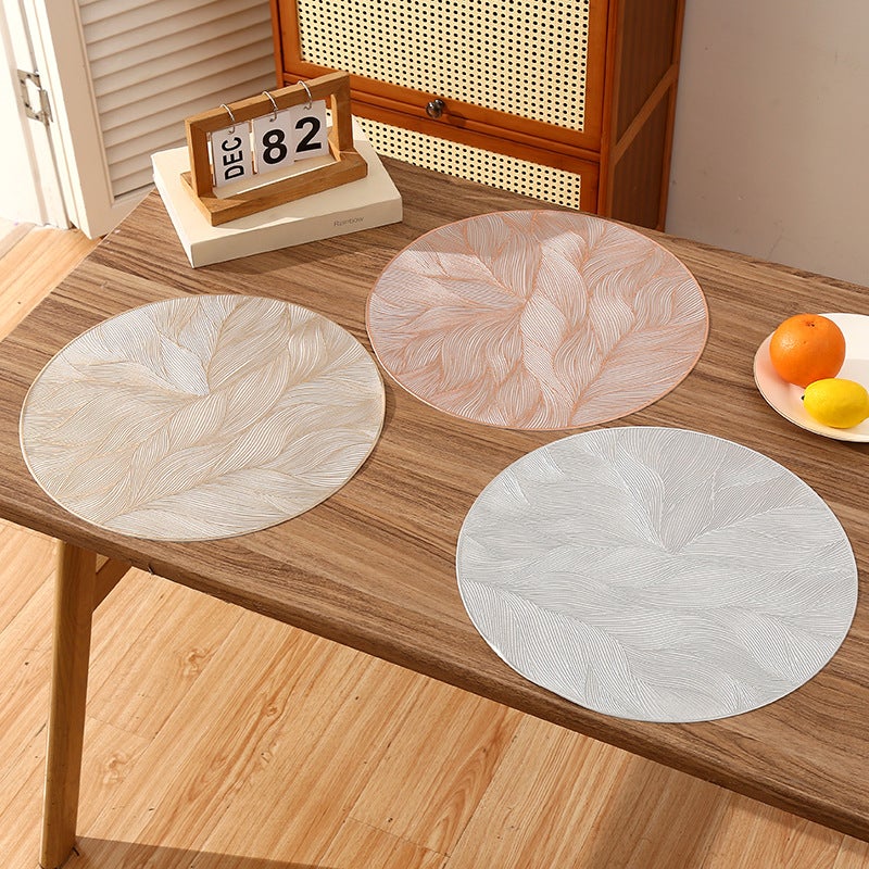 French Romantic Round Pvc Placemats, Creative Printing, High-End Accessible Luxury Restaurant Insulation Mats, Waterproof Mats - Image 2