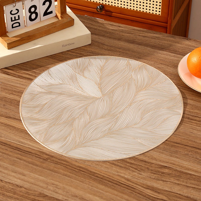 French Romantic Round Pvc Placemats, Creative Printing, High-End Accessible Luxury Restaurant Insulation Mats, Waterproof Mats - Image 3