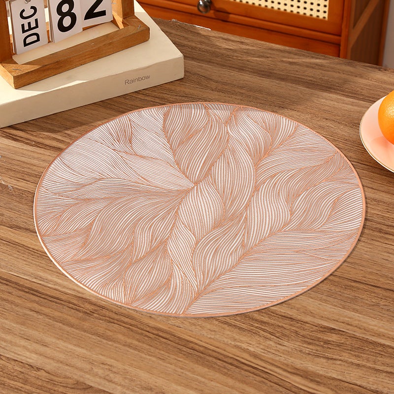 French Romantic Round Pvc Placemats, Creative Printing, High-End Accessible Luxury Restaurant Insulation Mats, Waterproof Mats - Image 5