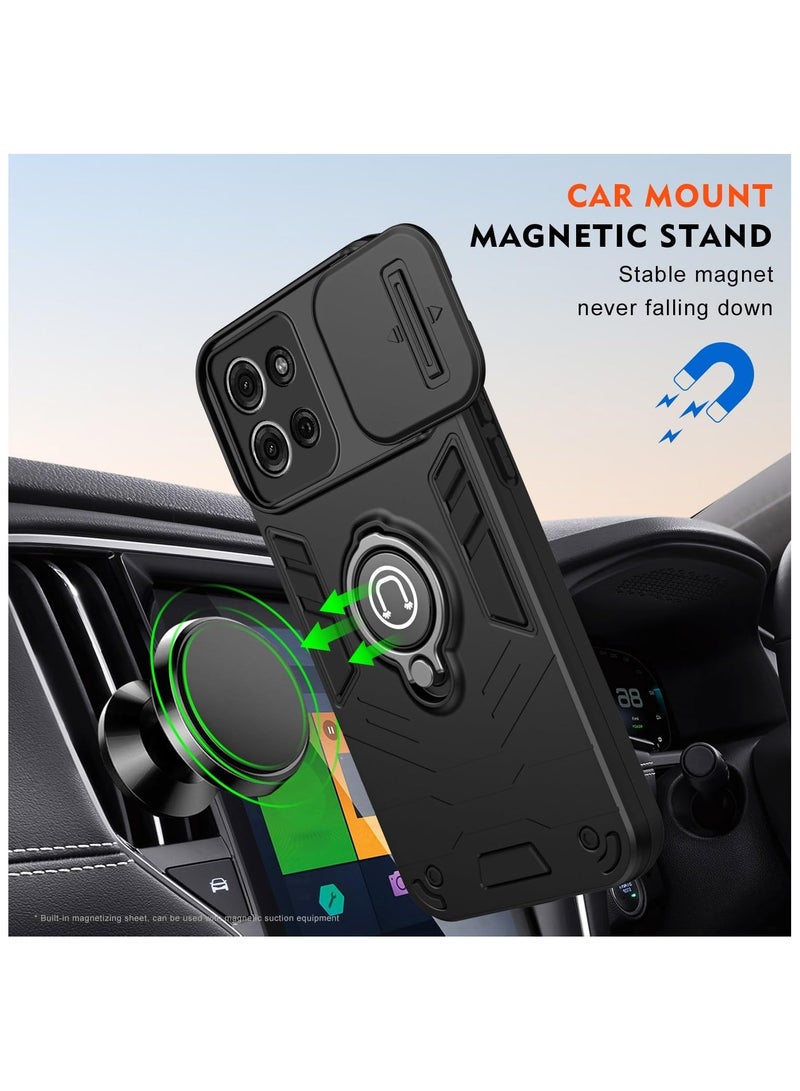 [1+1 Sets] For Motorola Moto G75 5G Case & Screen Protector Built Slide Camera Protection Cover Heavy Duty Protective Magnetic Phone Case with 1 Tempered Glass Screen Protector  - Image 2