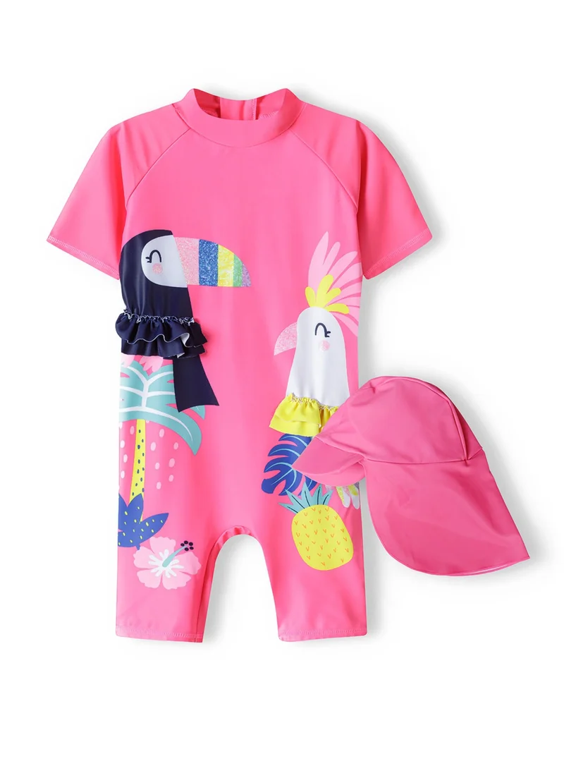 مينوتي Kids Girls Long Sleeve Rash Suit And Hat Set